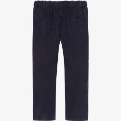 Boys Navy Blue Linen Trousers