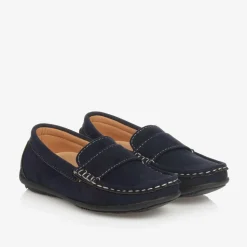 Boys Navy Blue Loafers