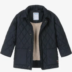 Boys Navy Blue Quilted Coat