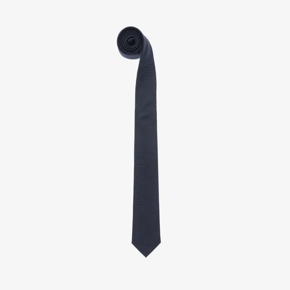 Boys Navy Blue Silk Jacquard Tie