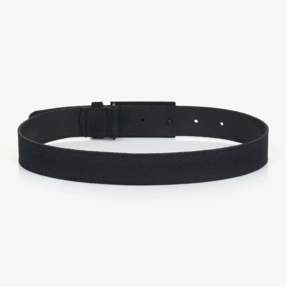 Boys Navy Blue Suede Leather Belt