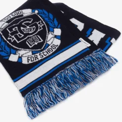 Boys Navy Blue Wool Knit Scarf