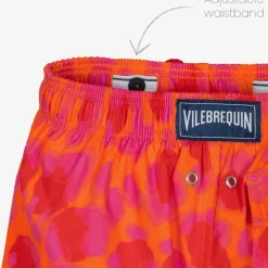 Boys Orange & Pink Abstract Swim Shorts