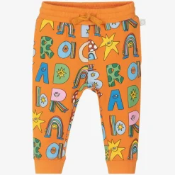 Boys Orange Cotton Magic Logo Joggers