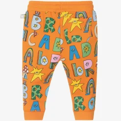 Boys Orange Cotton Magic Logo Joggers