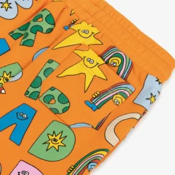 Boys Orange Cotton Magic Logo Joggers