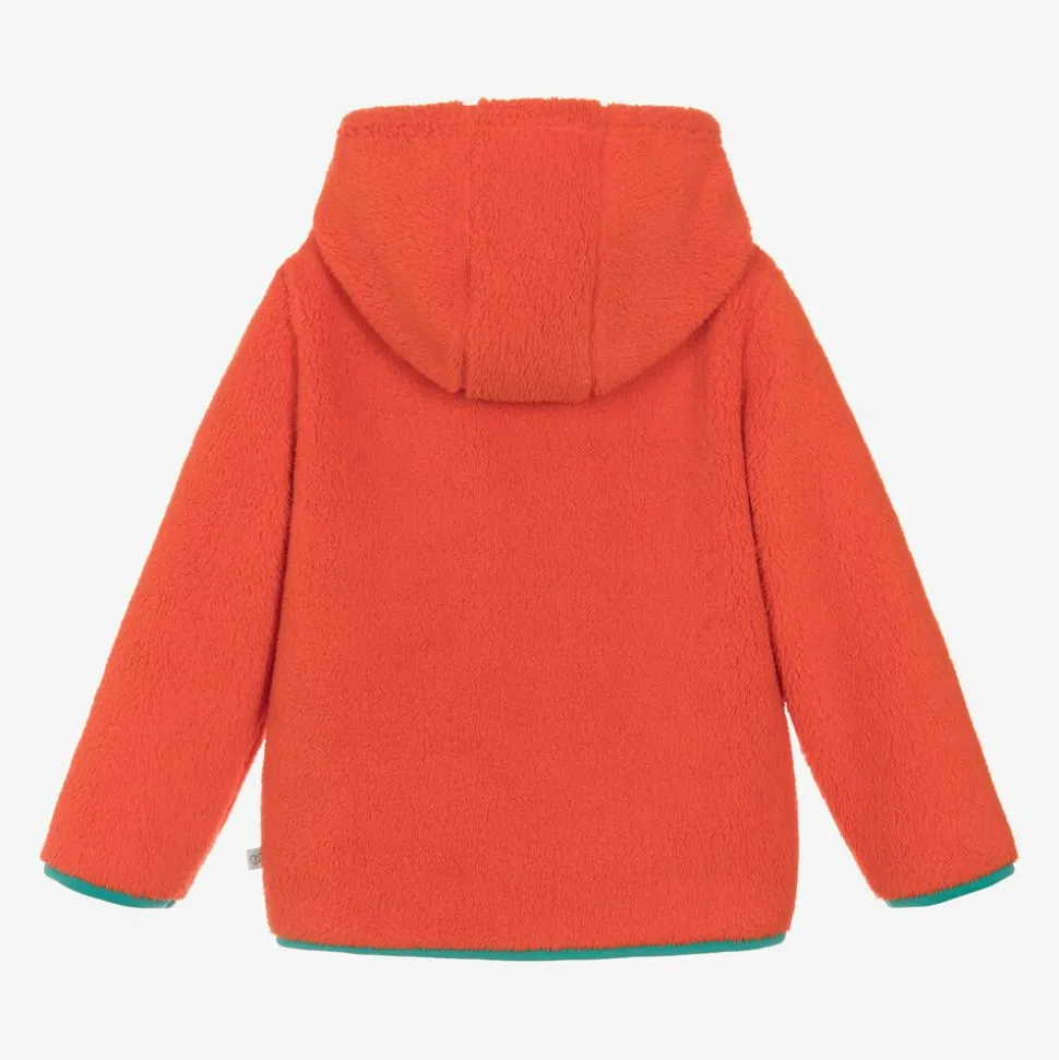 Boys Orange Fleece Zip-Up Top