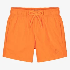 Boys Orange Water-Reactive Swim Shorts
