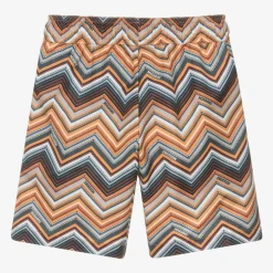 Boys Orange Zigzag Swim Shorts