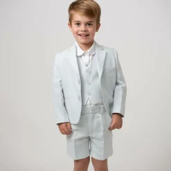 Boys Pale Blue Cotton Shorts Suit