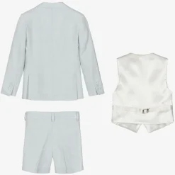 Boys Pale Blue Cotton Shorts Suit