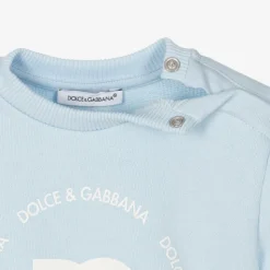 Boys Pale Blue Cotton Sweatshirt
