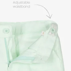 Boys Pale Green Linen & Cotton Shorts Suit