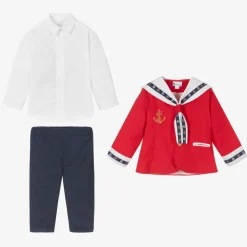 Boys Red & Blue Sailor Suit