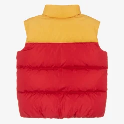 Boys Red & Yellow Down Padded Gilet