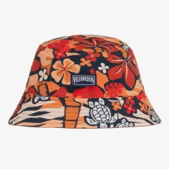 Boys Red & Orange Turtle Bucket Hat