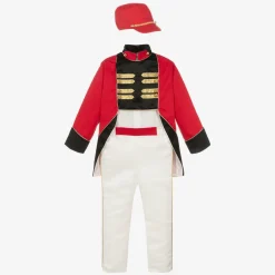 Boys Red Cotton & Satin Suit