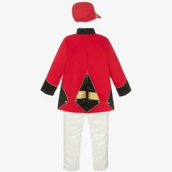 Boys Red Cotton & Satin Suit