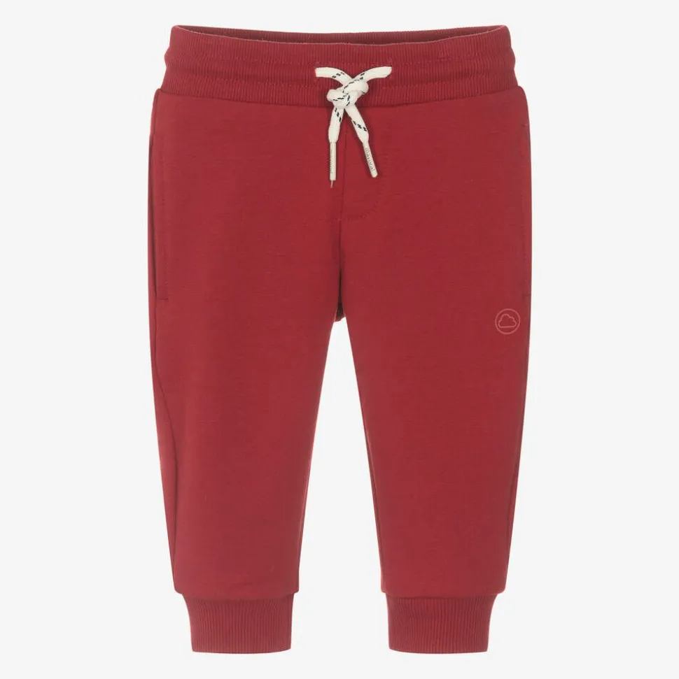 Boys Red Cotton Joggers
