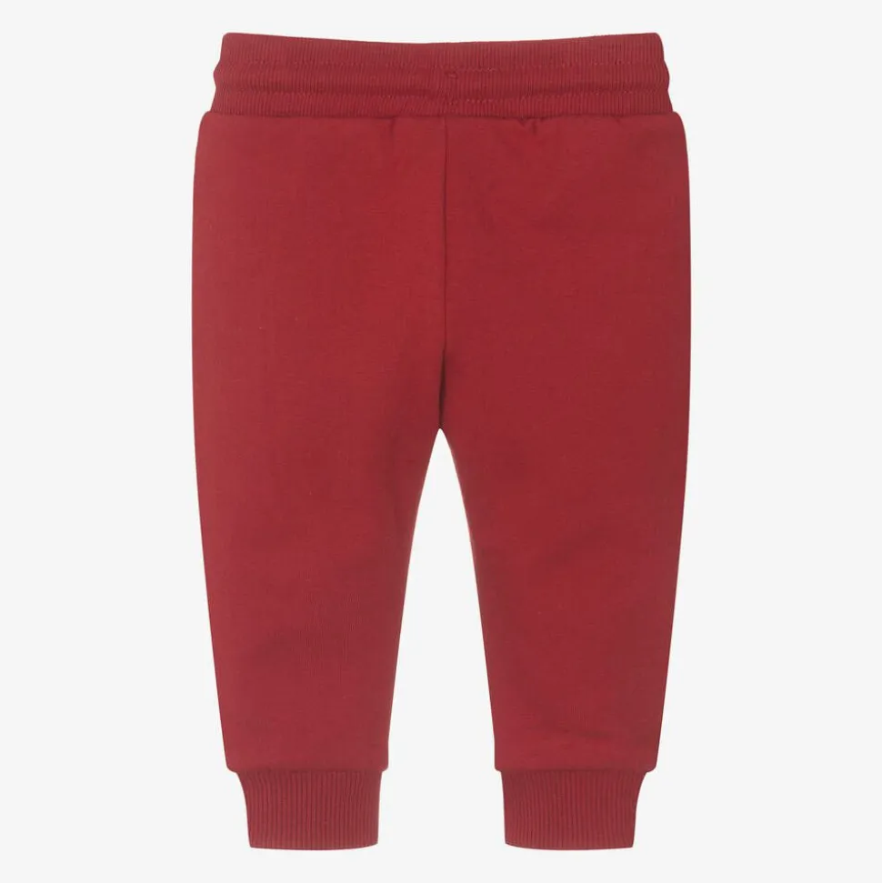Boys Red Cotton Joggers