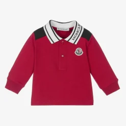 Boys Red Cotton Piqué Polo Top