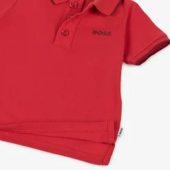 Boys Red Cotton Polo Shirt