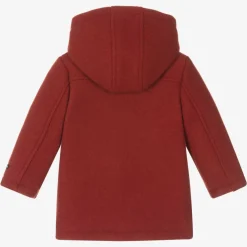 Boys Red Hooded Duffle Coat