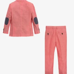 Boys Red Linen Suit
