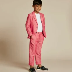 Boys Red Linen Suit