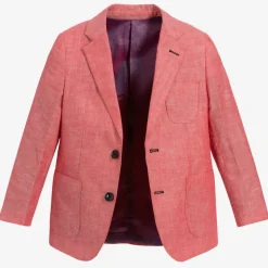 Boys Red Linen Suit