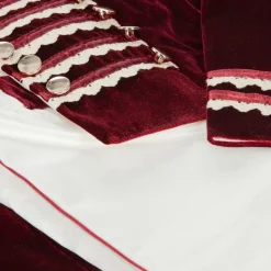Boys Red Satin & Velvet Suit