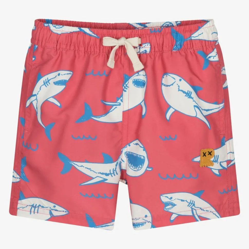 Boys Red Sharks Swim Shorts