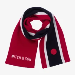 Boys Red Striped Reversible Scarf (119cm)