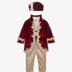 Boys Red Velvet & Satin Suit