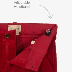 Boys Red Velvet Trousers