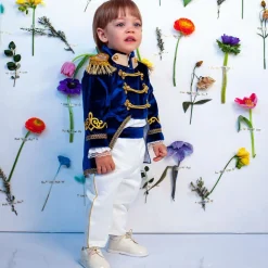 Boys Royal Blue Velvet Suit