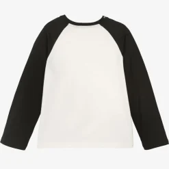 Boys White & Black Cotton Top