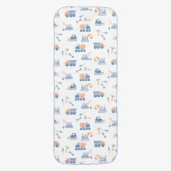 Boys White Construction Crew Burp Cloth (48cm)