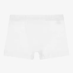 Boys White Cotton Boxer Shorts