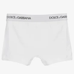 Boys White Cotton Boxers (2 Pack)