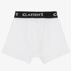 Boys White Cotton Boxers (2 Pack)