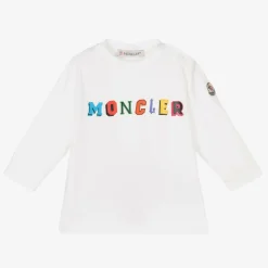 Boys White Cotton Logo Top