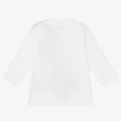 Boys White Cotton Logo Top