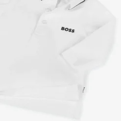 Boys White Cotton Polo Shirt
