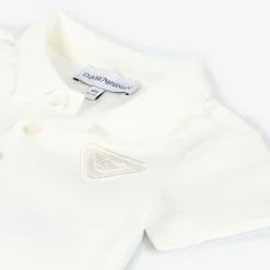 Boys White Cotton Polo Shirt