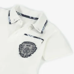 Boys White Cotton Polo Shirt