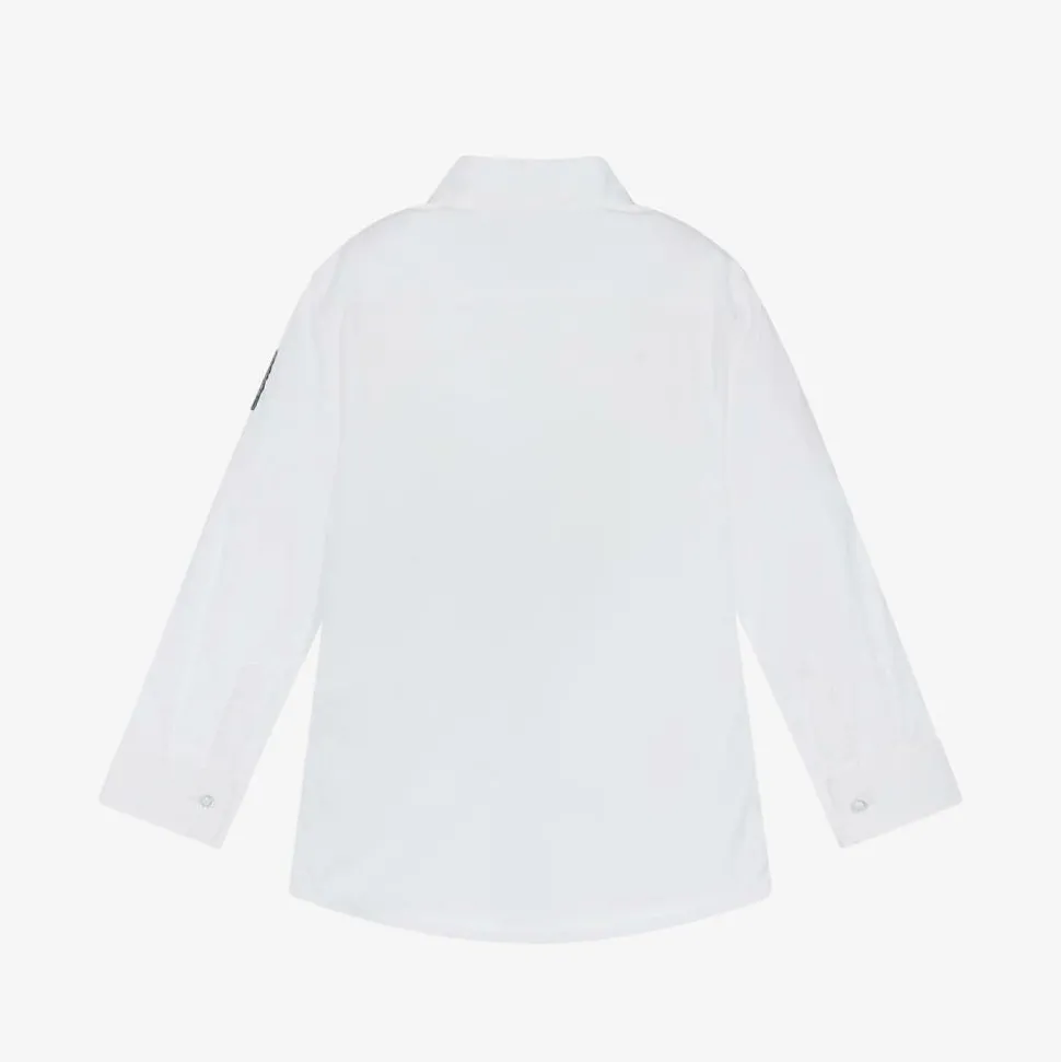 Boys White Cotton Shirt
