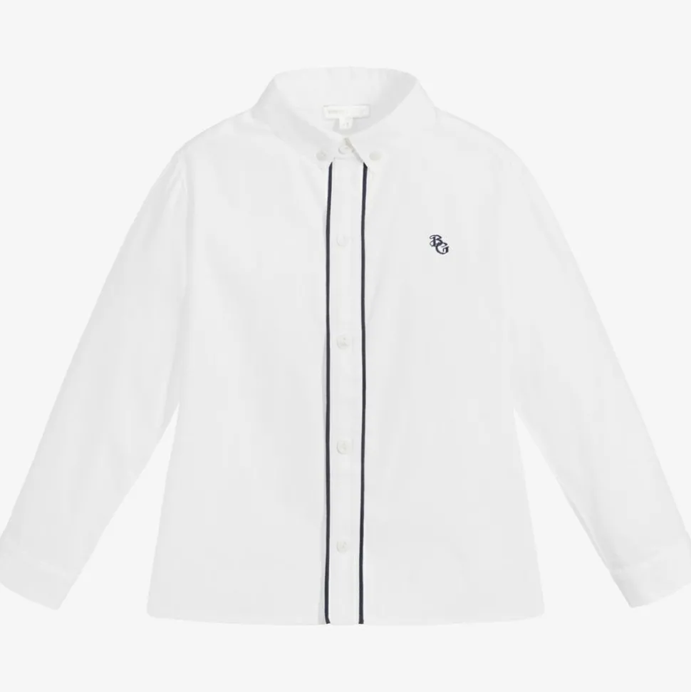Boys White Cotton Shirt