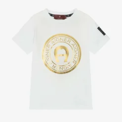 Boys White Cotton T-Shirt