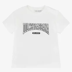 Boys White Cotton T-Shirt